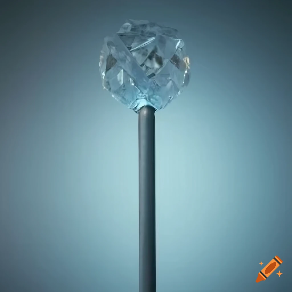 metal rod with a large crystal at the end