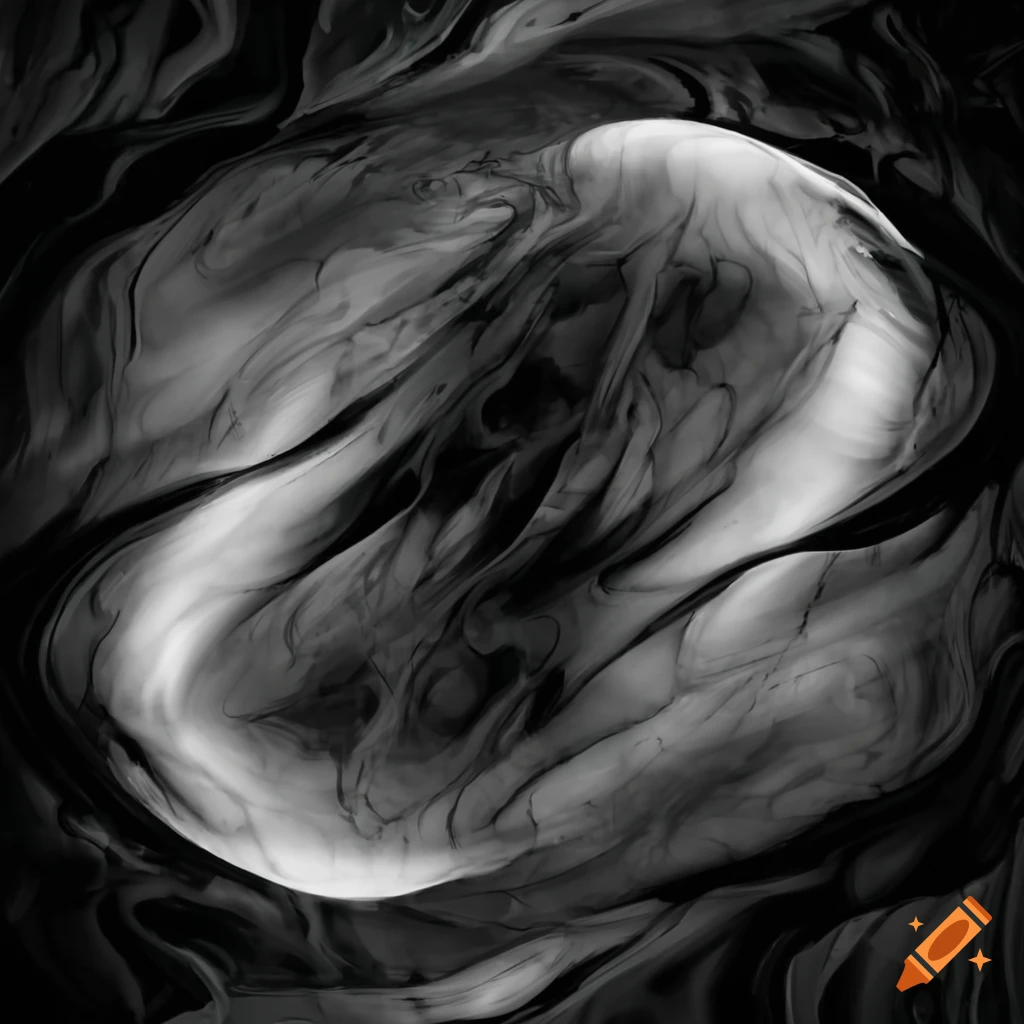 Abstract art in black, white, and grey