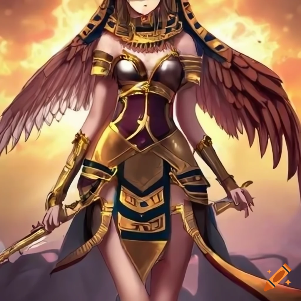 anime girl in Egyptian armor