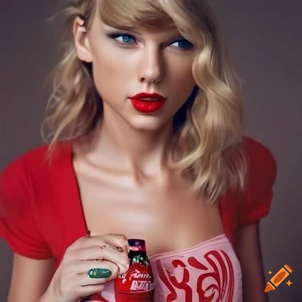 Taylor swift with a coca cola can