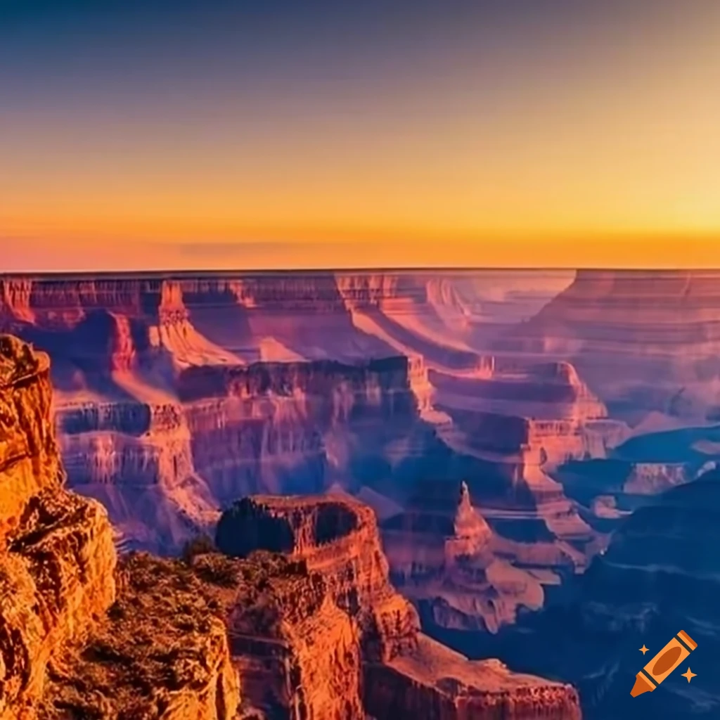Sunset panorama of grand canyon