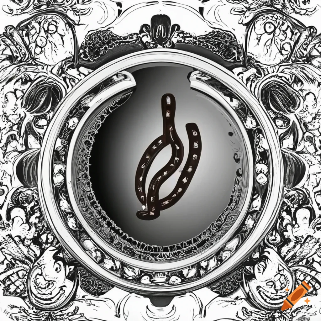 black and white label design for apple cider with a horseshoe