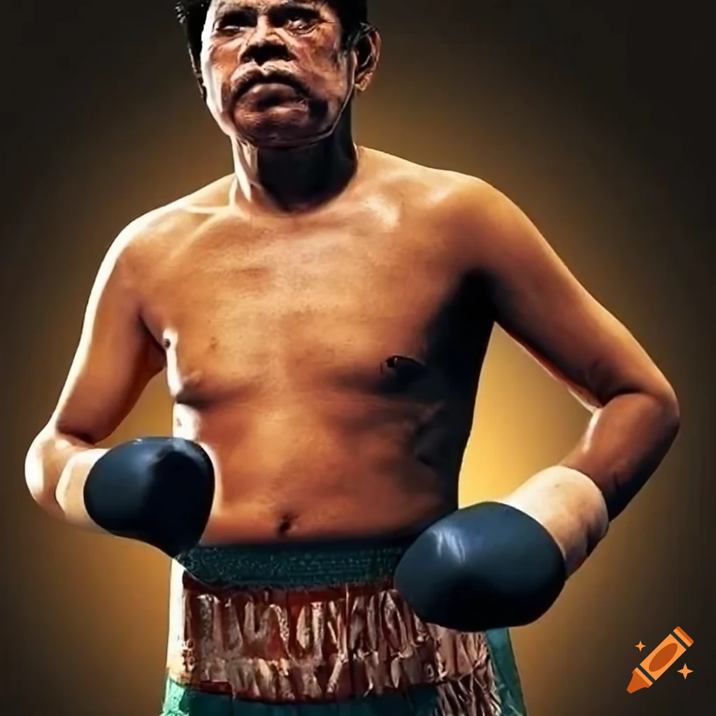portrait of an old Mexican boxing champion