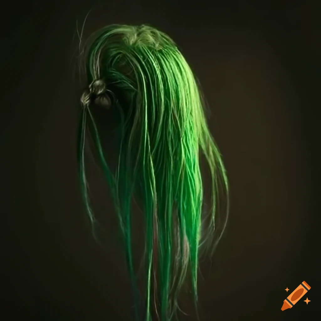 green-hair-with-red-ribbon-braid