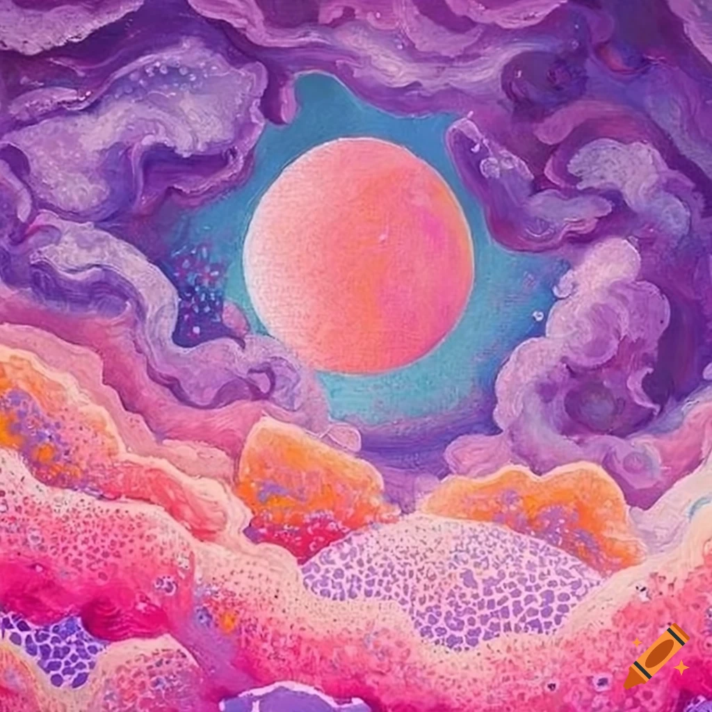 Painting of dreamy clouds in yayoi kusama style on Craiyon