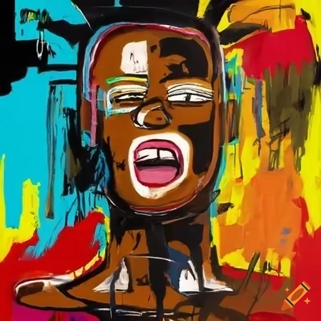 painting inspired by DBZ and Jean-Michel Basquiat