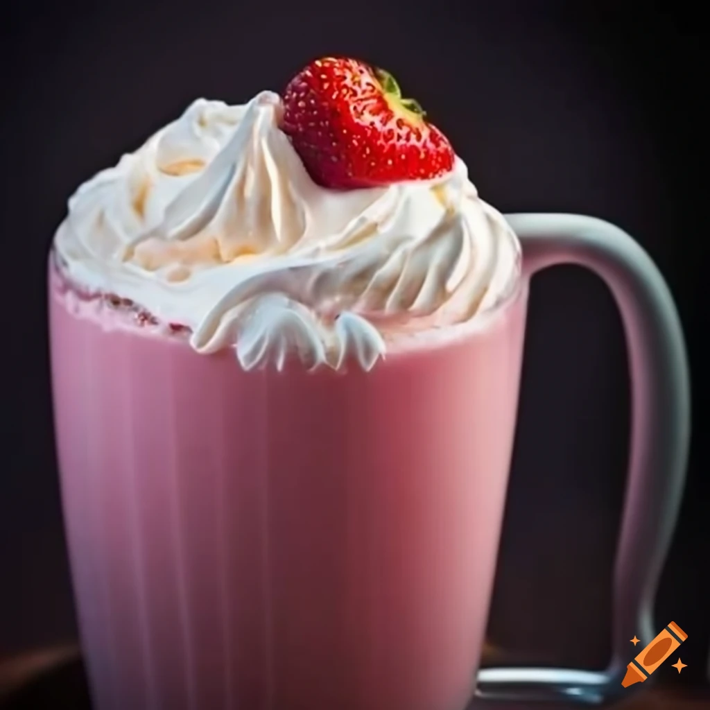 Mug Of Strawberry Milk With Whipped Cream On Craiyon 