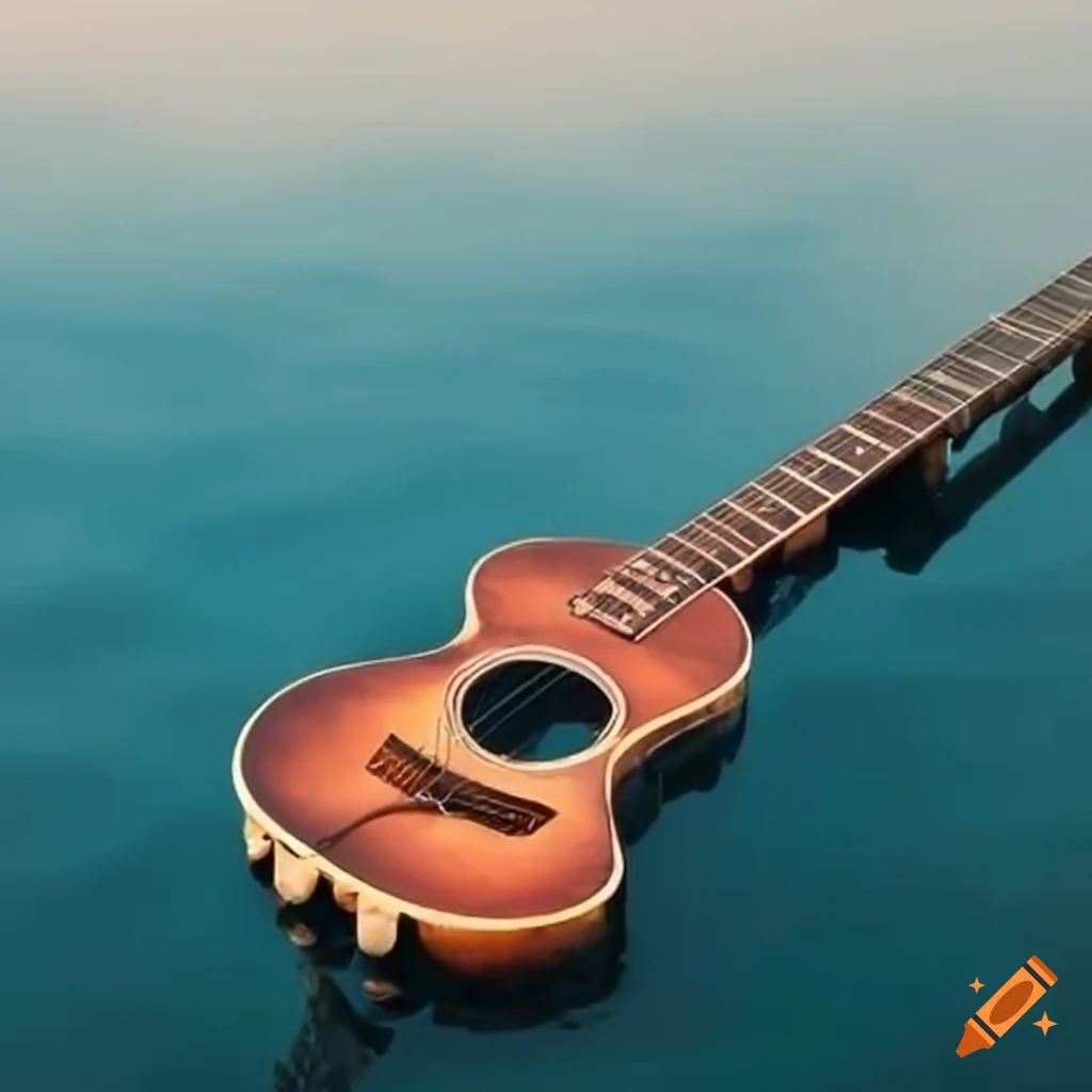 Unique water pier made from a guitar on Craiyon