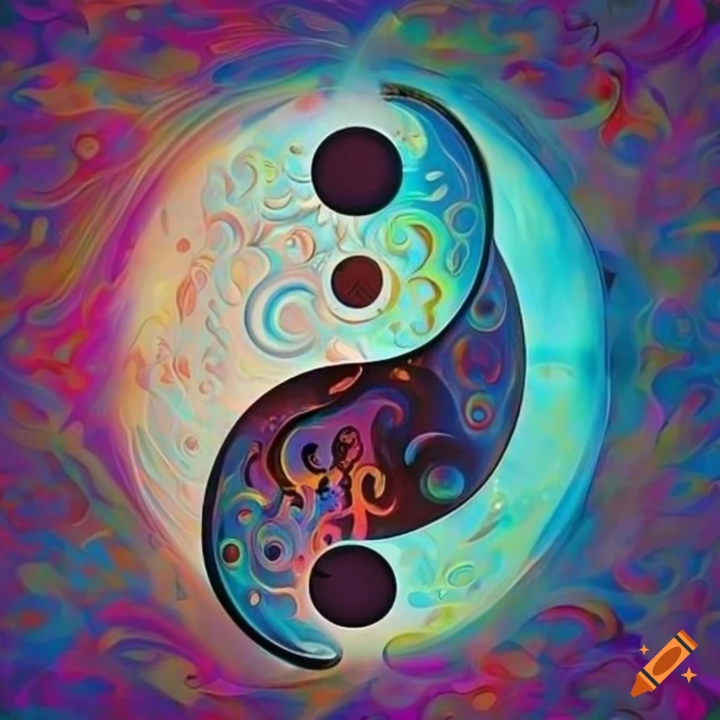 Awesome psychedelic yin yang symbol