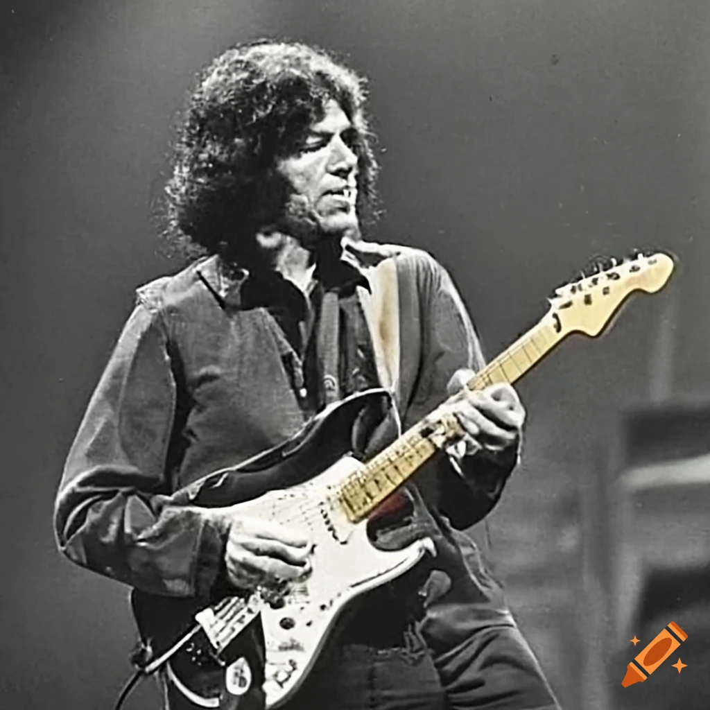 vintage footage of a guitarist playing a stratocaster