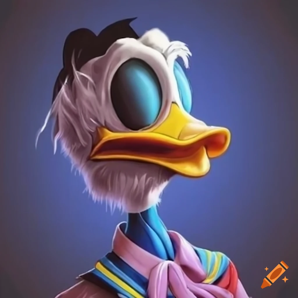 Humorous depiction of donald duck