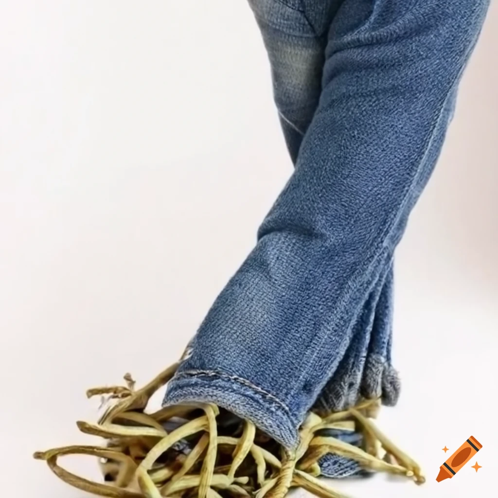 String beans wearing jeans on Craiyon