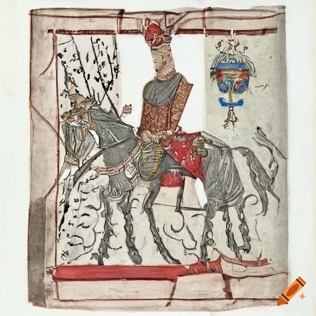 Illustration of skanderbeg in a manuscript on craiyon