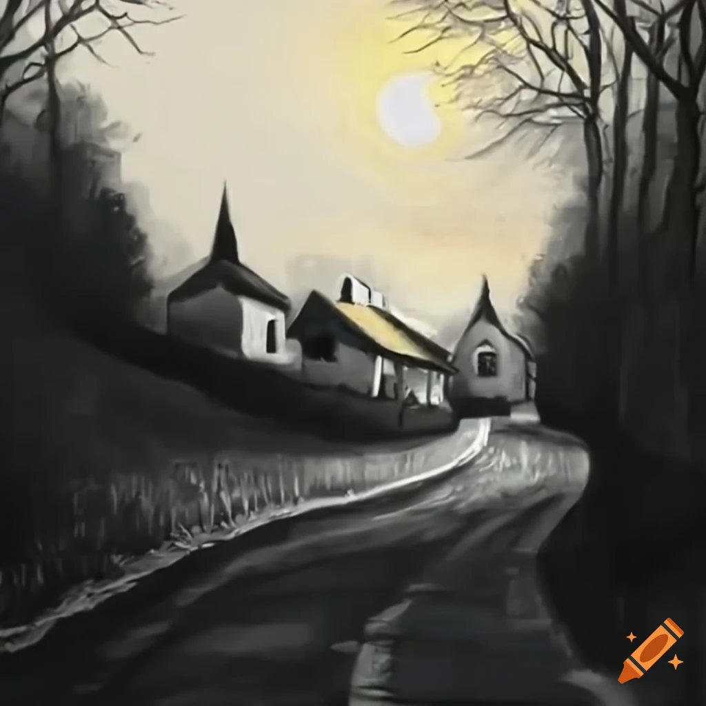 How to draw a beautiful village scenery drawing step by step very easy -  YouTube