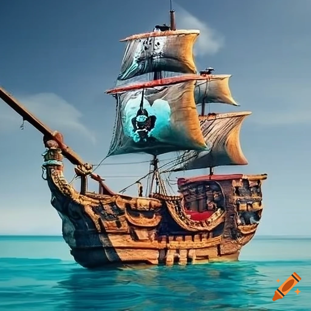 image of a pirate ship with a monkey figurehead