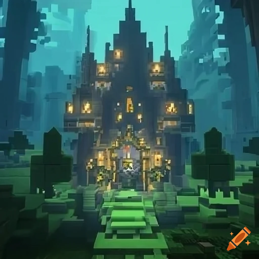 Minecraft fairytale fantasy build on Craiyon