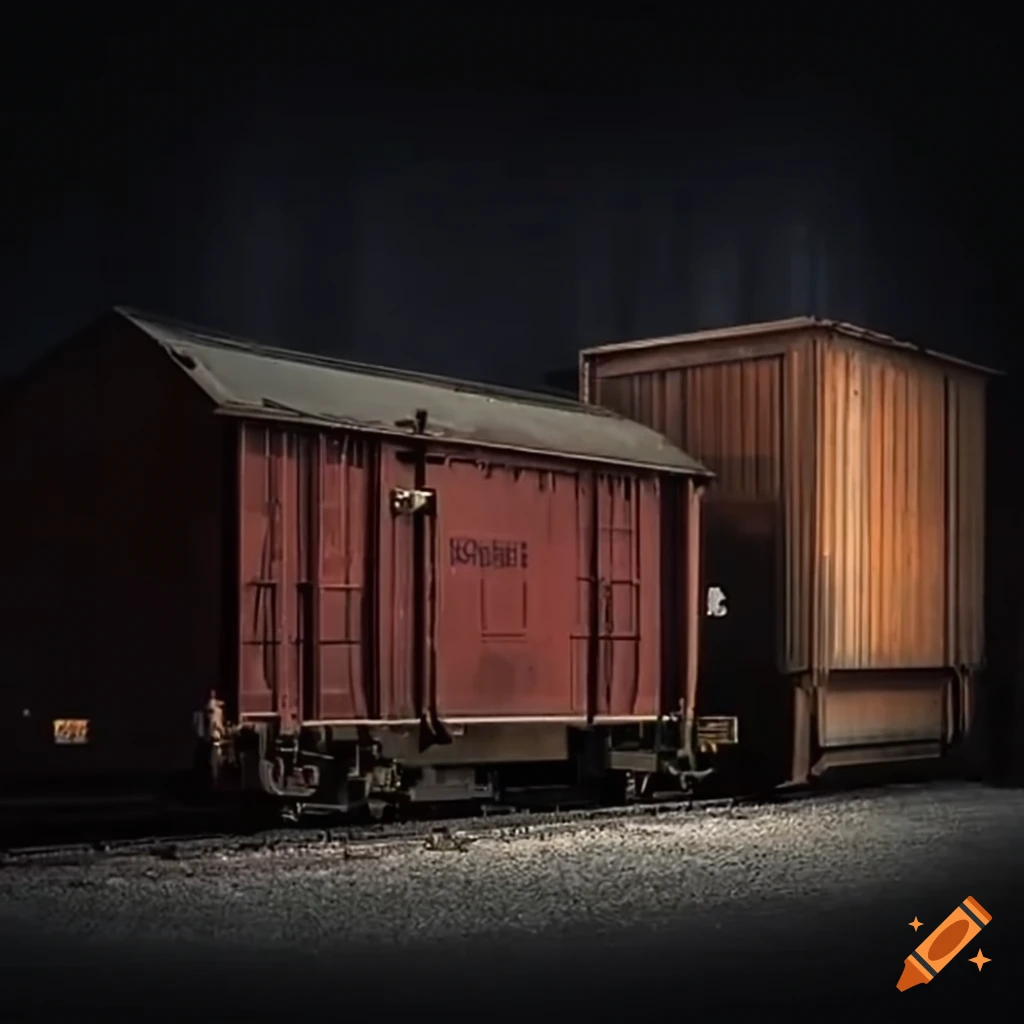 Freight train with an open crate door on Craiyon