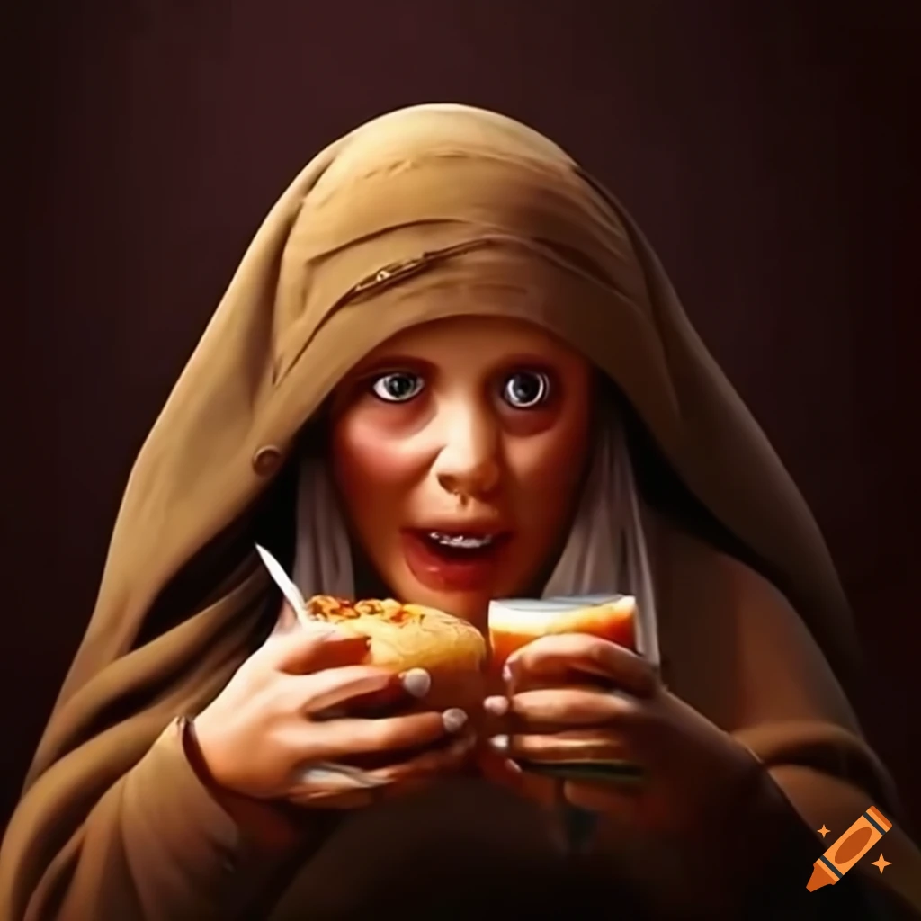 a-girl-sharing-food-with-a-homeless-woman-on-craiyon