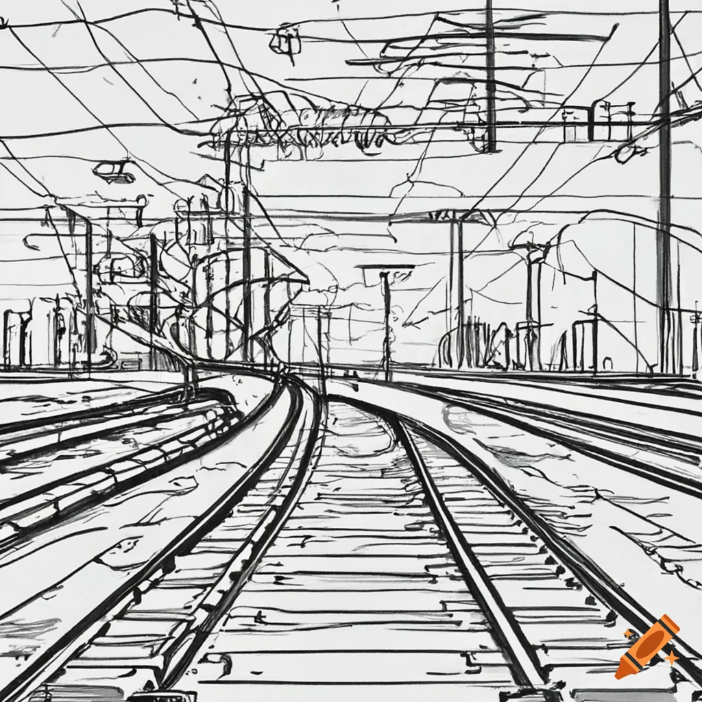 Railway Station Platform Graphic Train Vertical Sketch Illustration Vector  Stock Illustration - Download Image Now - iStock