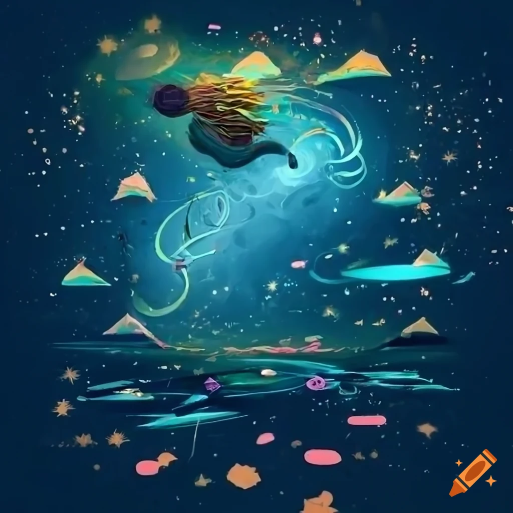 concept art of a young man in a dreamlike state
