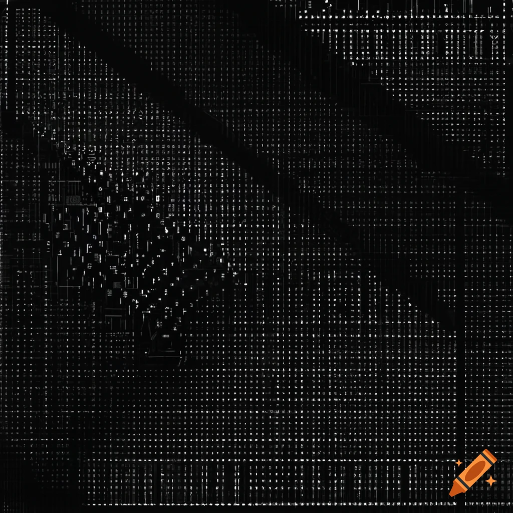 Abstract interface with lines of code and geometric patterns on Craiyon