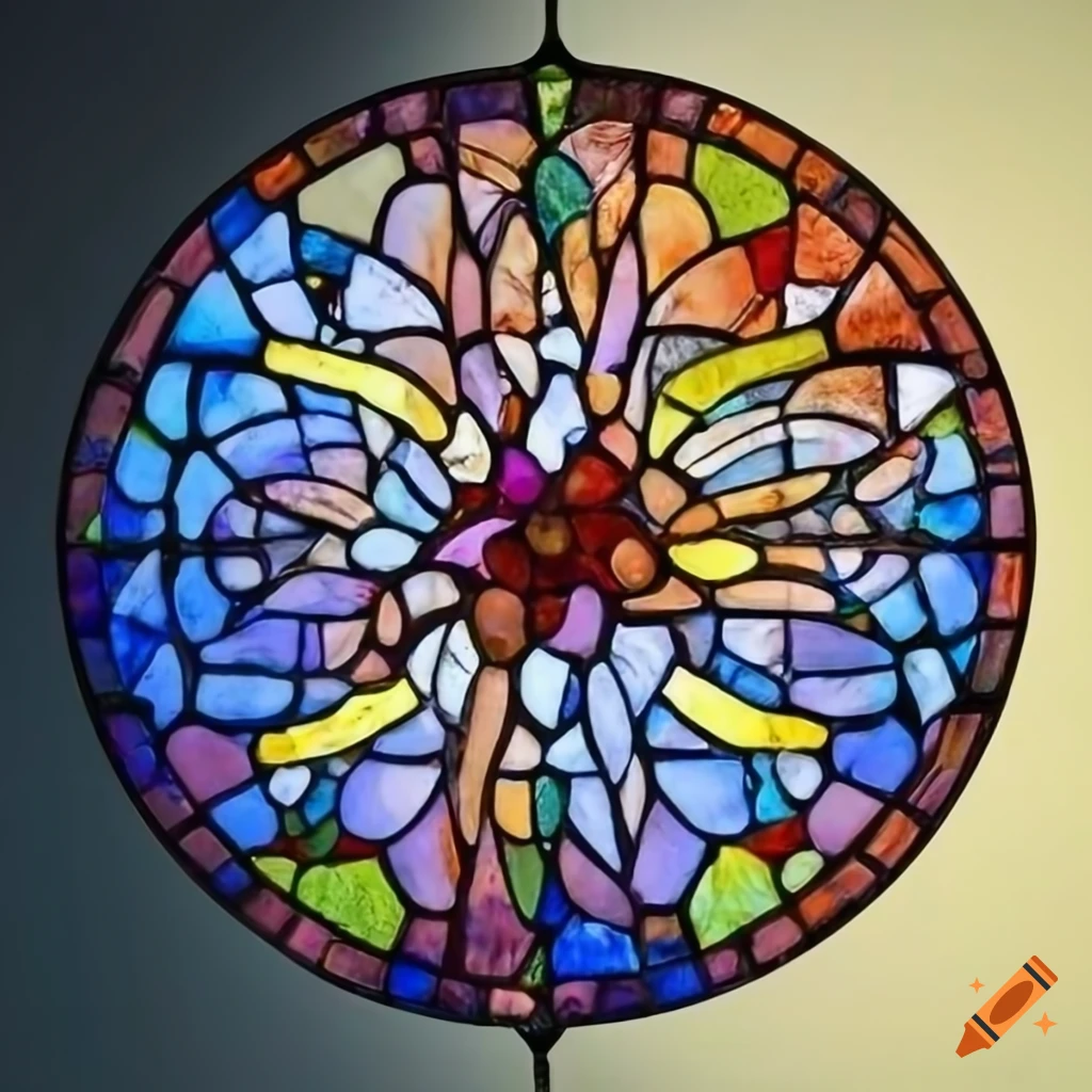 Round Stained Glass Window With Intricate Design On Craiyon