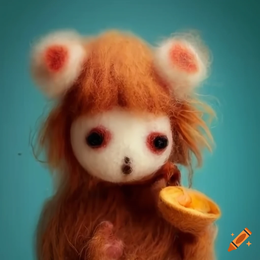 wool creatures drinking tea