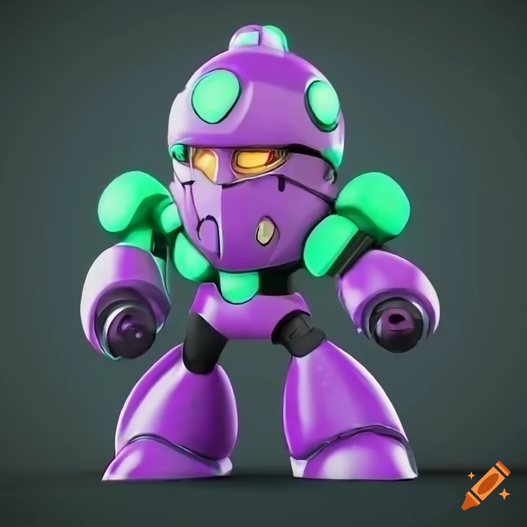 3d Render Of A Mushroom themed Megaman Boss On Craiyon