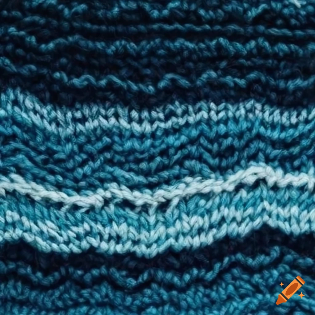 knitted waves of an ocean artwork