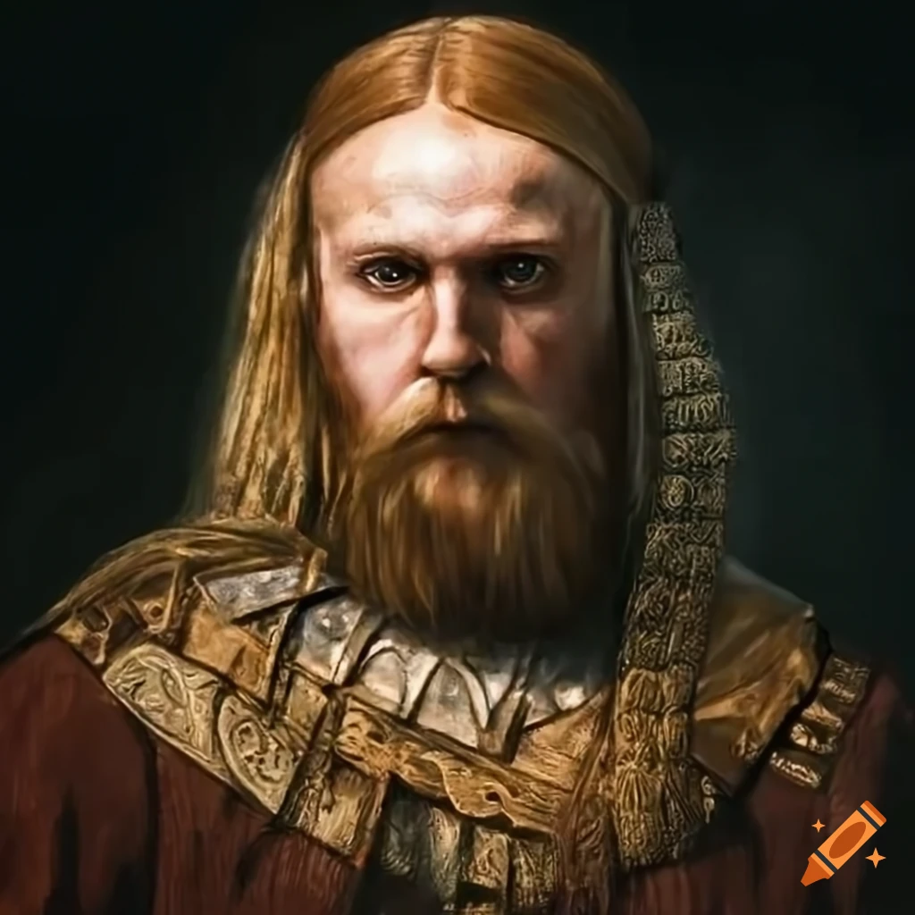 detailed portrait of ancient Slavic warrior