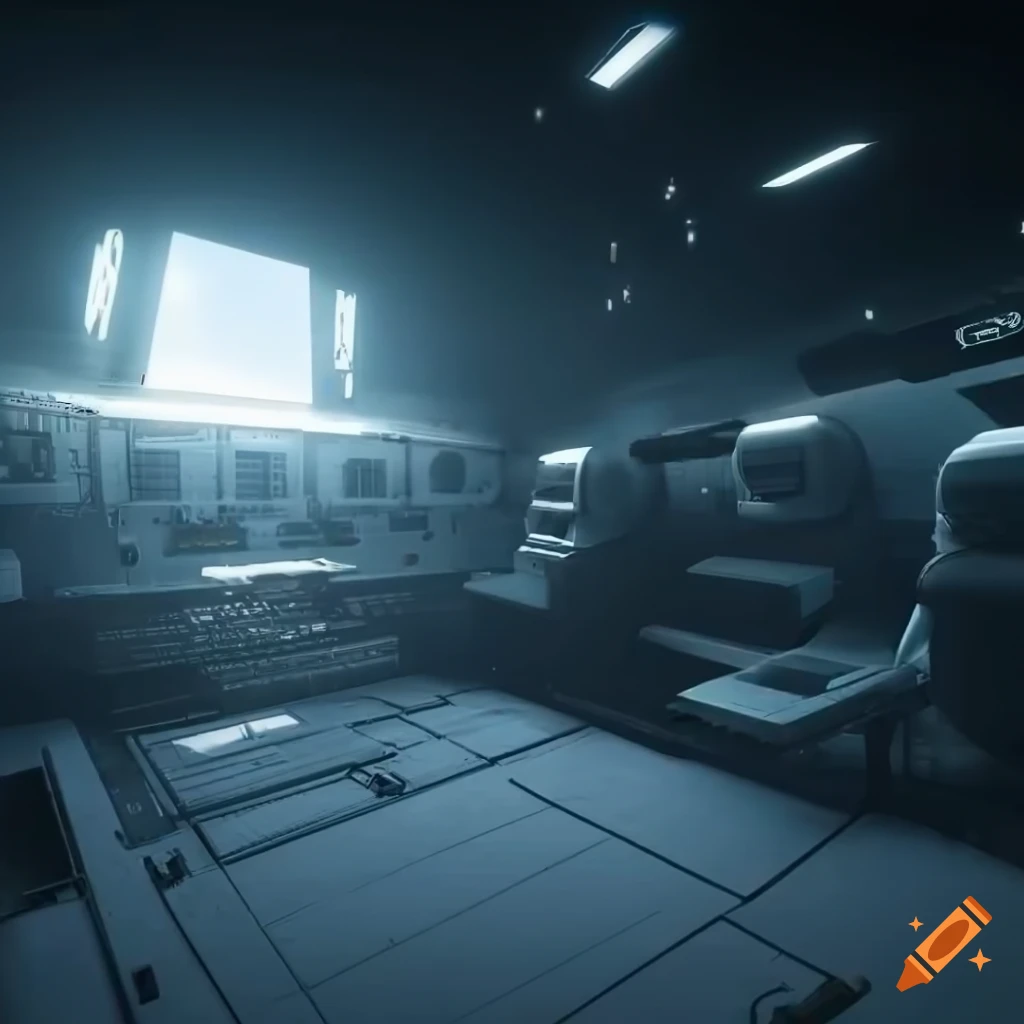 view of a futuristic control room