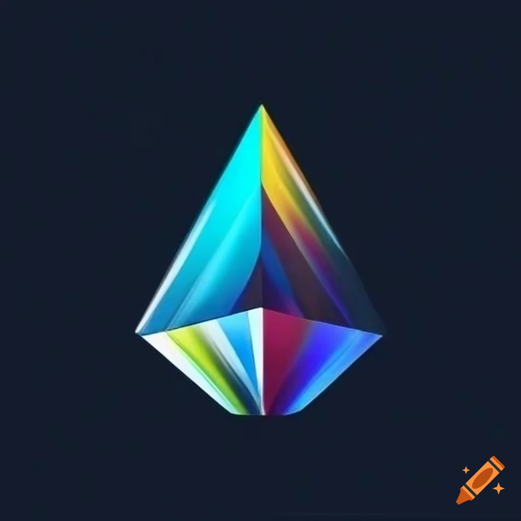 Multicolored radiant crystal logo