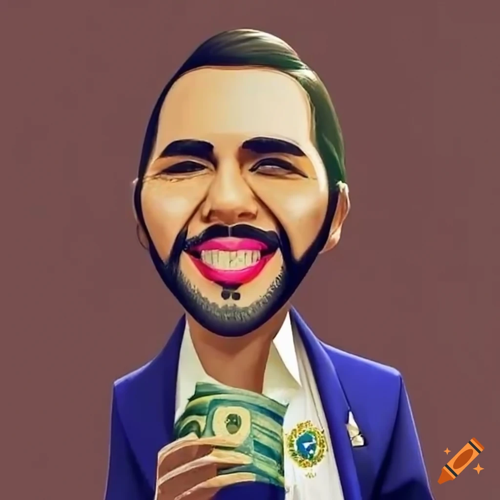 Image of el salvador's president with money on Craiyon