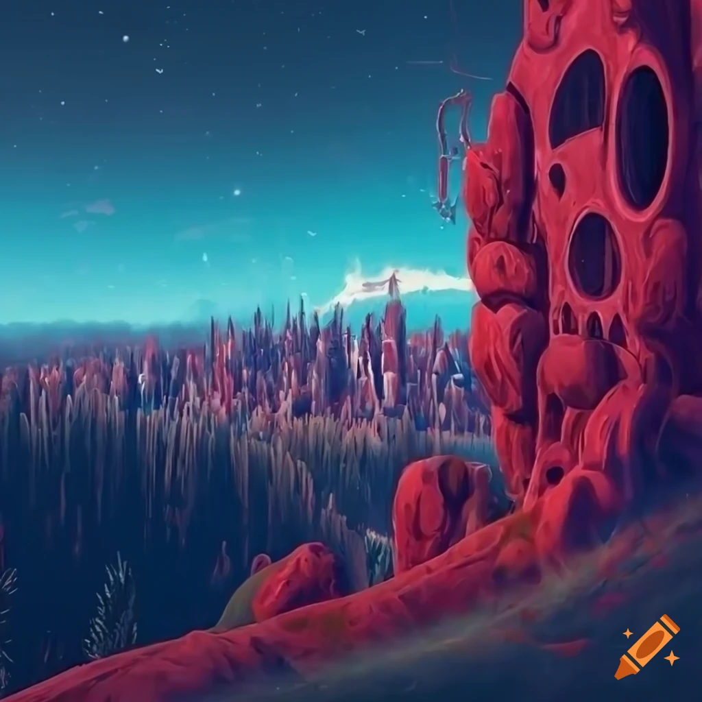 surreal-landscape-with-arches-of-stone-and-steampunk-elements-on-craiyon