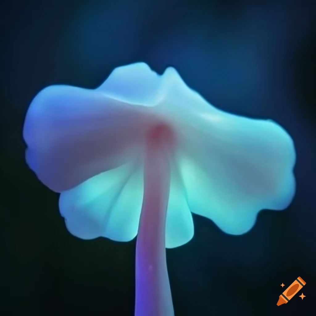 glowing blue mushroom flower