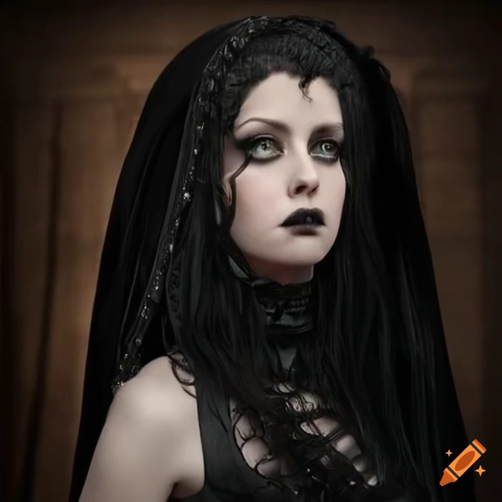 Hyper realistic portrait of a gothic noble woman