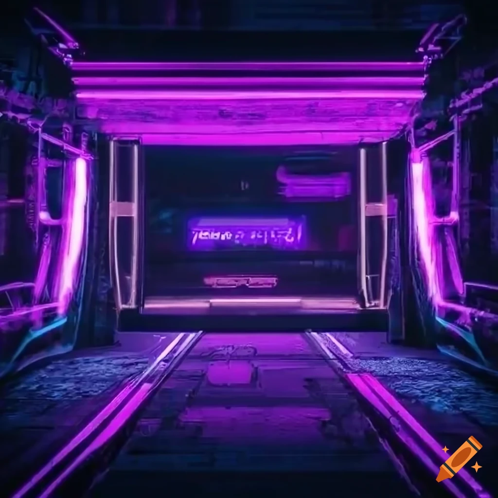 Cyberpunk black and purple neon lights