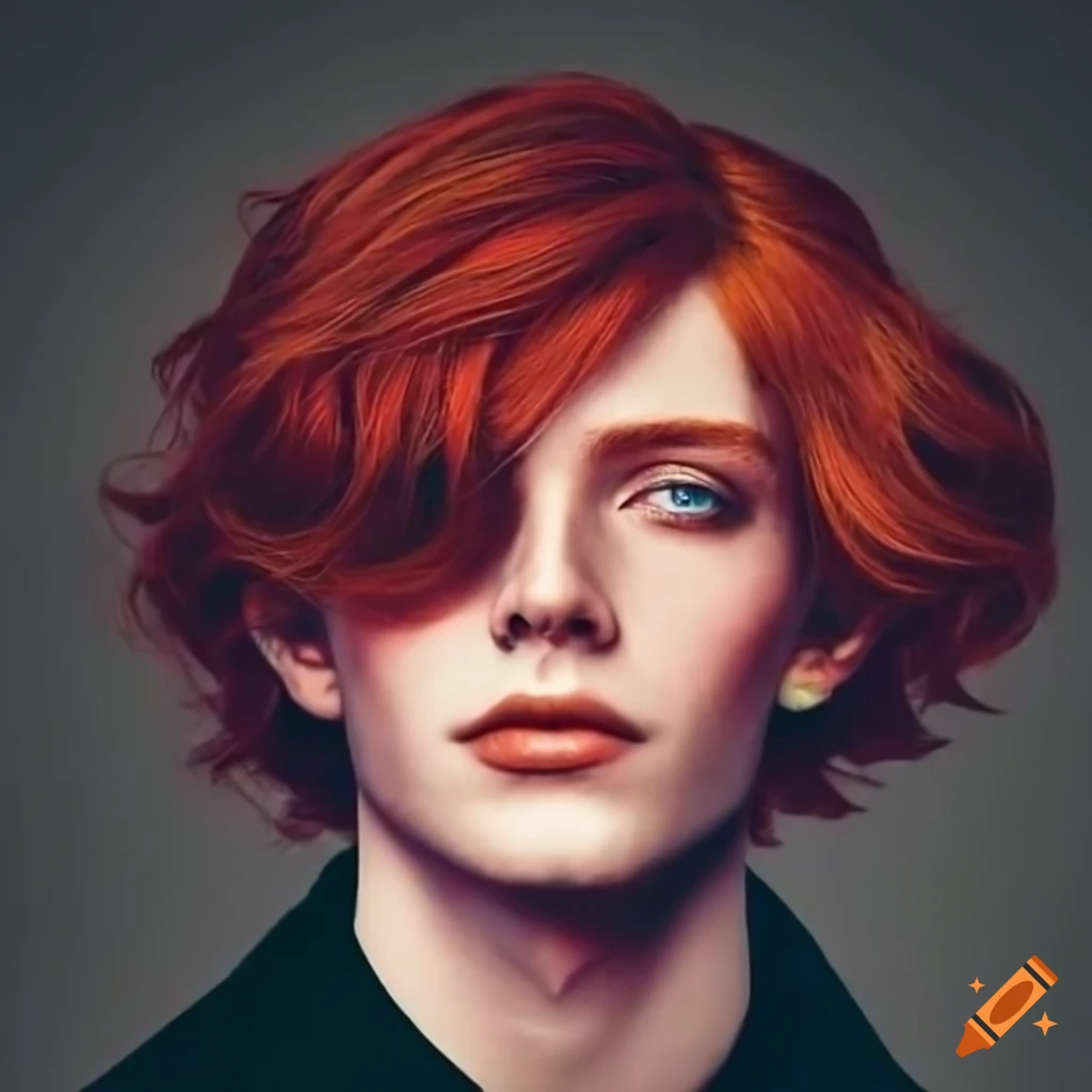 red-haired young man with a trendy hairstyle