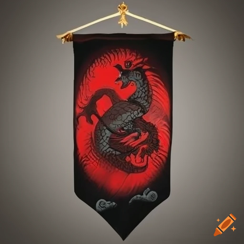 Fantasy banner with dragon emblem on Craiyon