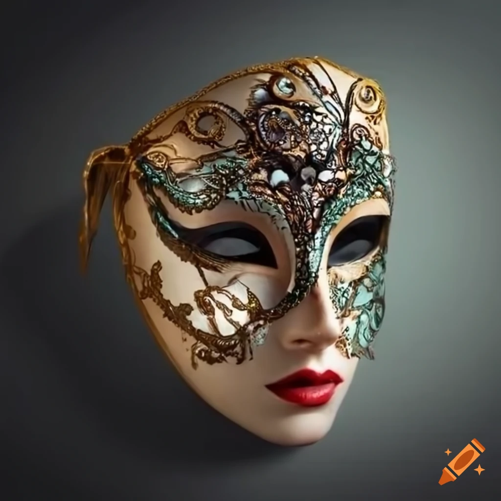 masquerade mask with vine and snake design