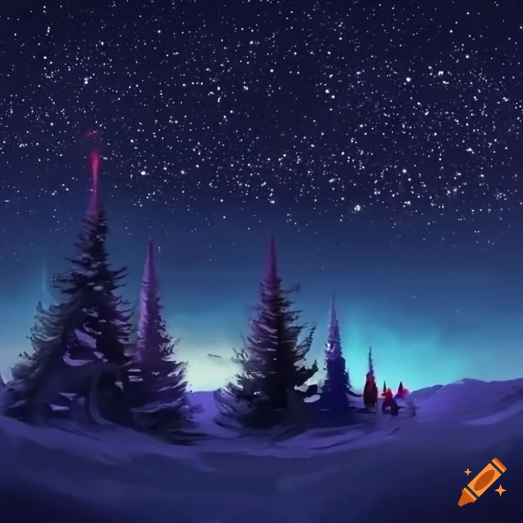 Night Sky With Stars In The North Pole On Craiyon