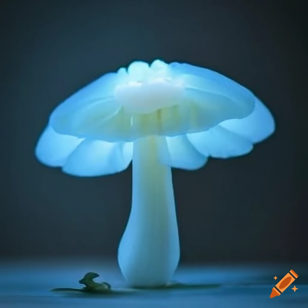 ethereal blue mushroom flower