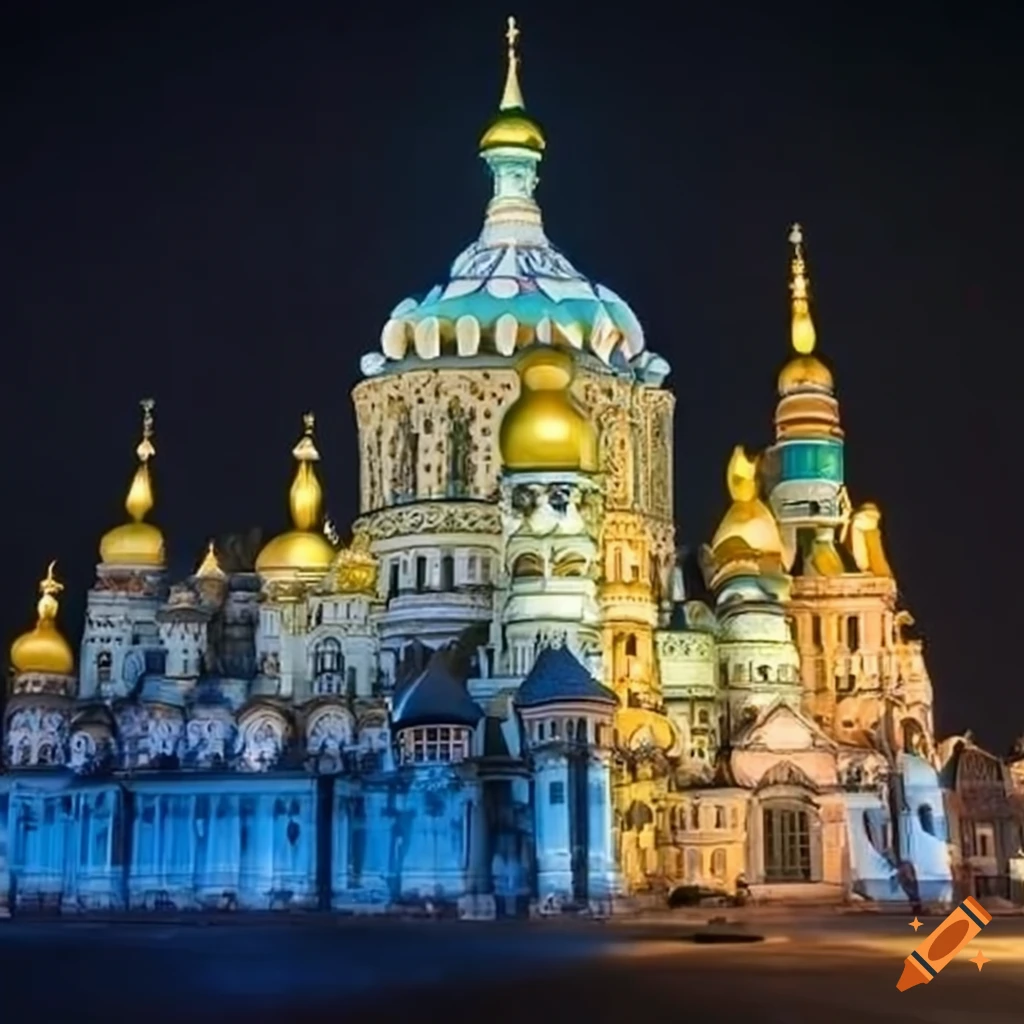 colorful domes of a palace in Russia
