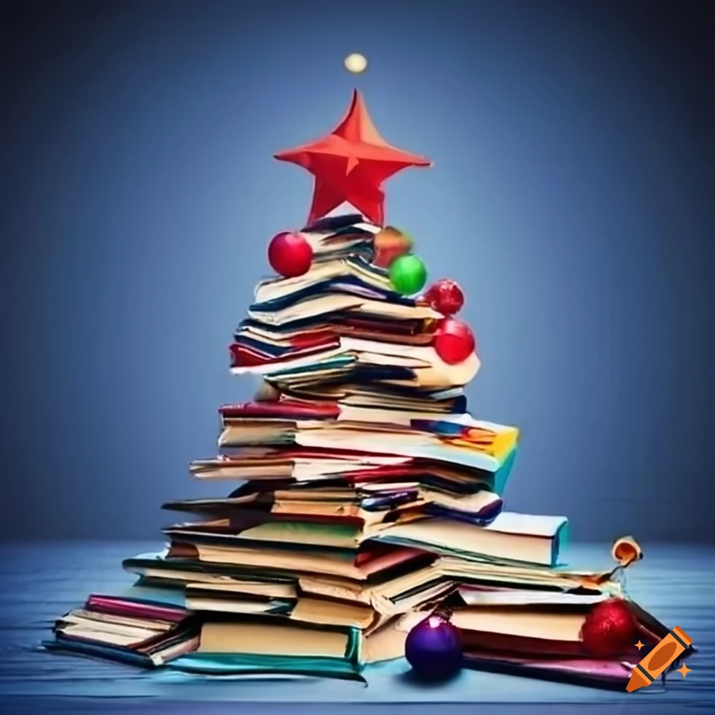 christmas-tree-made-of-books