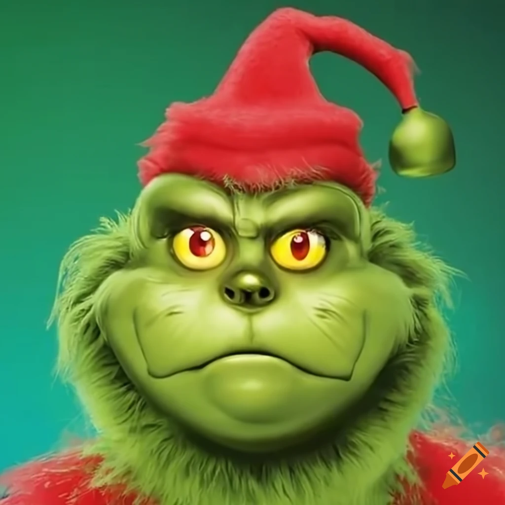 Cartoon of a chubby grinch with spray paint