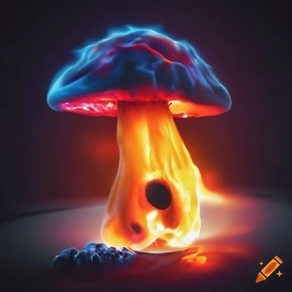abstract depiction of a burning plasma mushroom