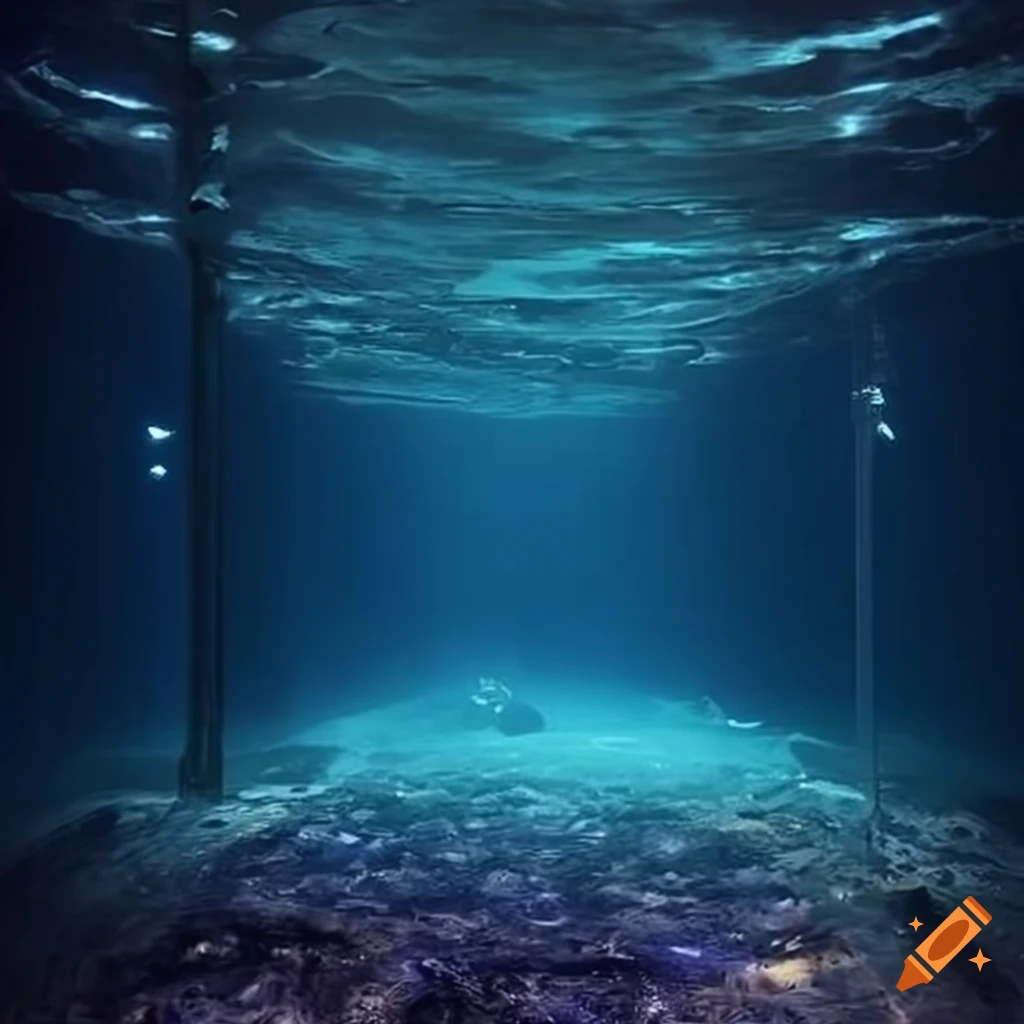 bright lights illuminating the underwater world