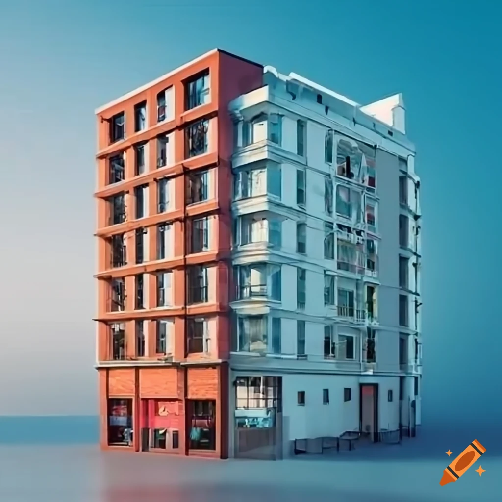 vibrant contemporary building with shops and apartments