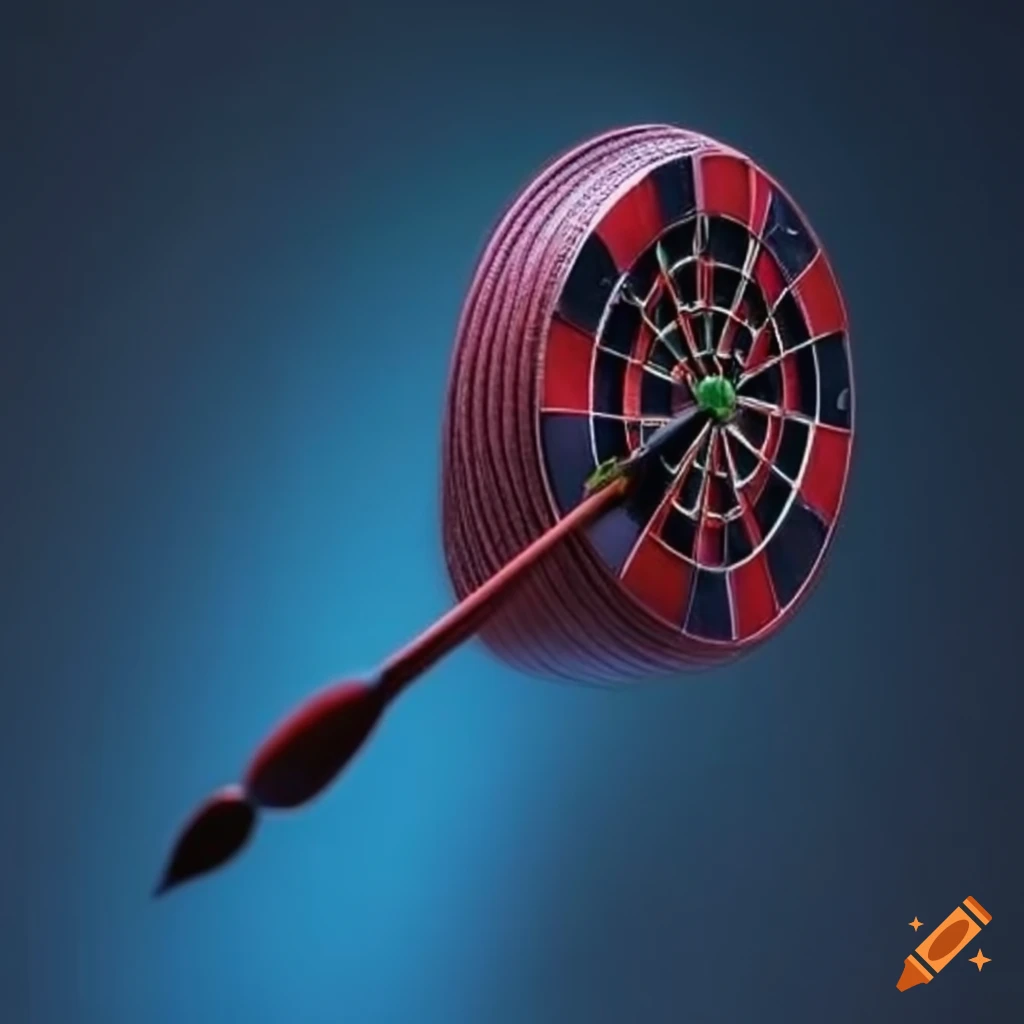 Dart hitting the bullseye on Craiyon