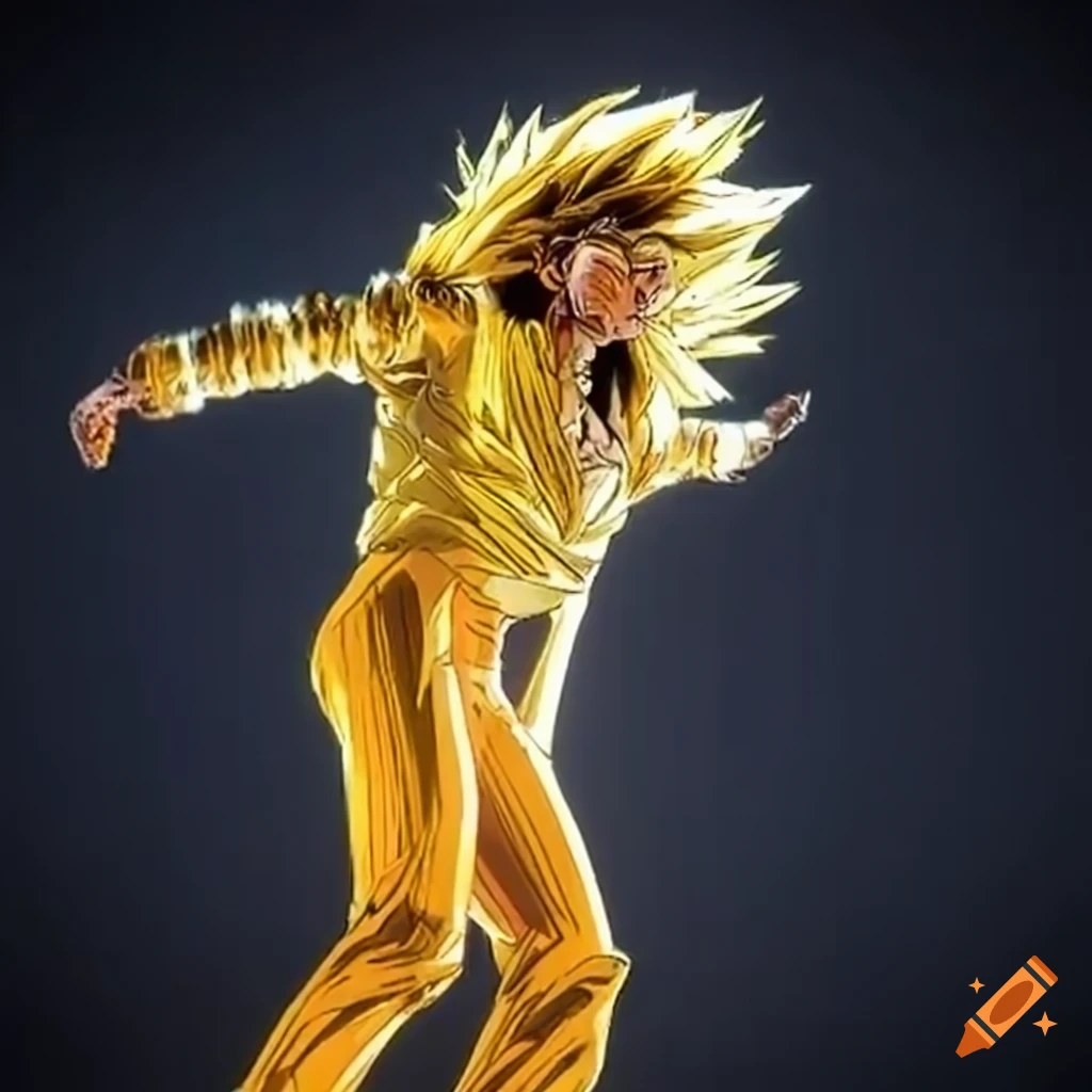 Illustration of son goku in super saiyan 3 form on Craiyon